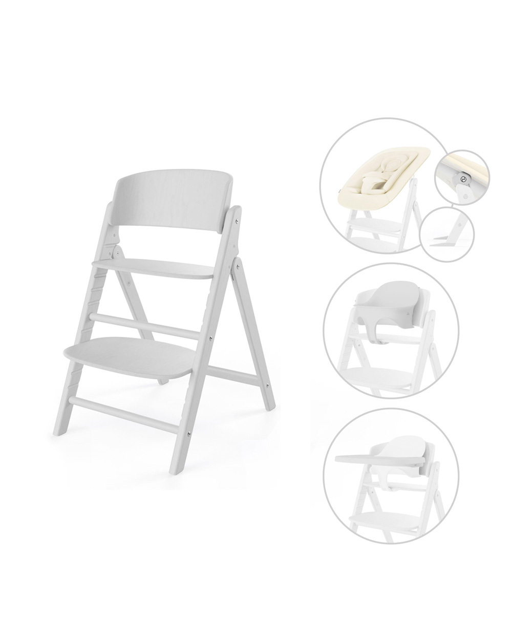 Chaise haute Click & Fold 4-en-1 Coloris All White Cybex