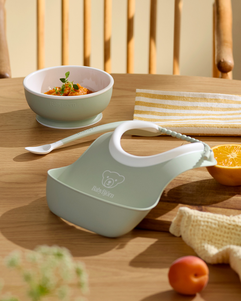 Coffret repas 3 pi&egrave;ces Coloris vert pastel  Babybj&ouml;rn