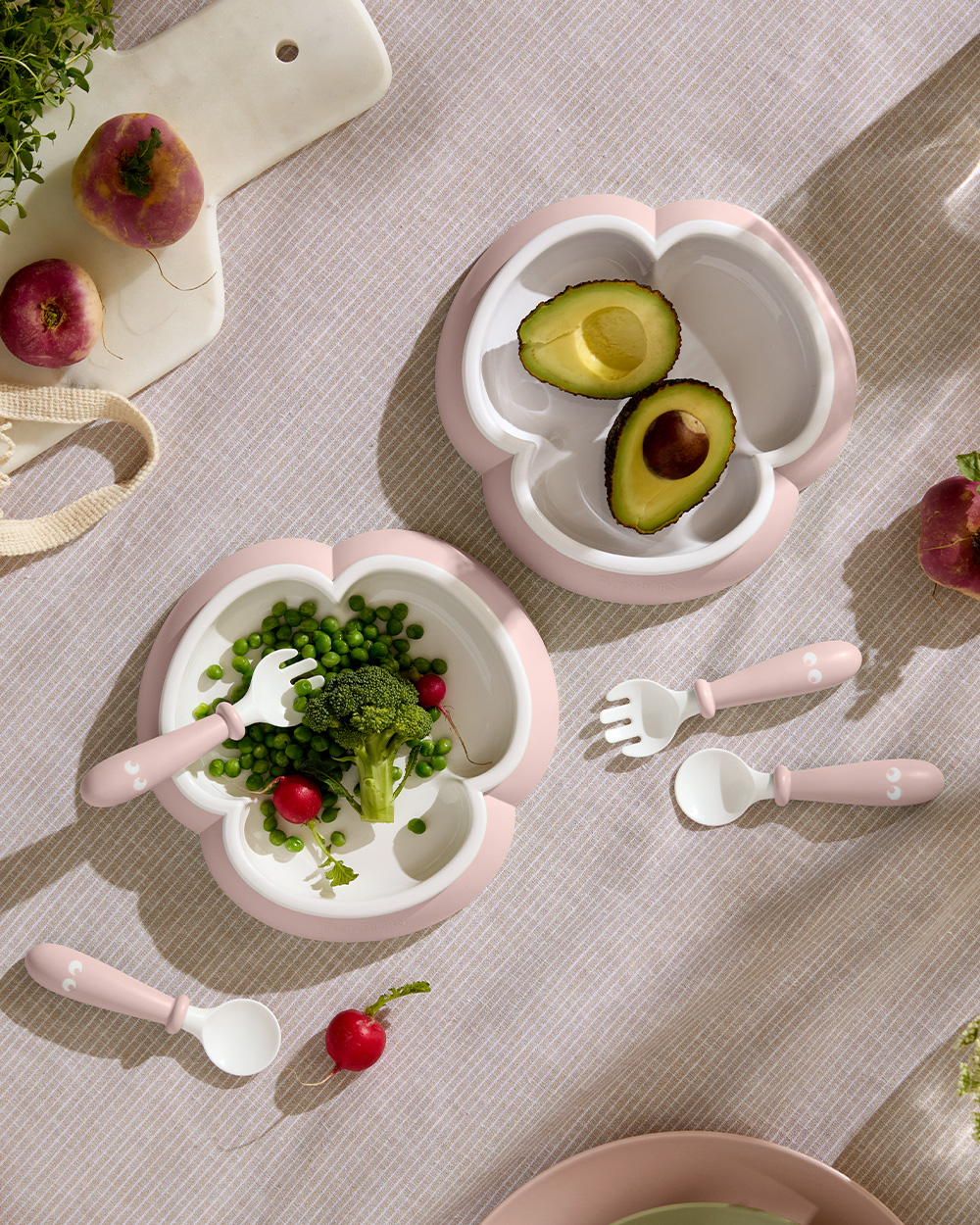 Lot de 2 assiettes et couverts Coloris rose pastel Babybjörn