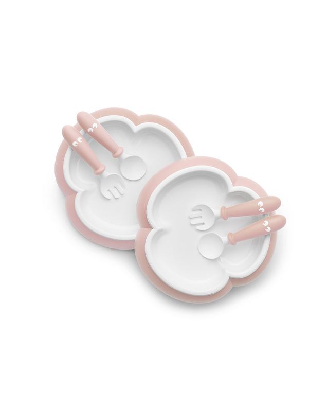 Lot de 2 assiettes et couverts Coloris rose pastel Babybjörn
