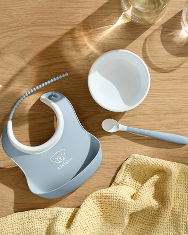 Coffret repas 3 pi&egrave;ces Coloris bleu pastel  Babybj&ouml;rn