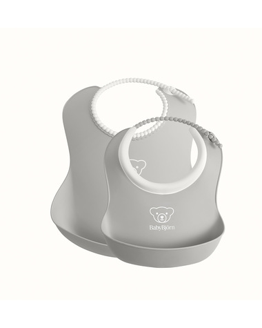 Lot bavoir et mini-bavoir Coloris gris  Babybj&ouml;rn