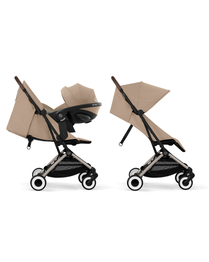 Poussette Orfeo Ch&acirc;ssis taupe coloris Almond Beige  Cybex