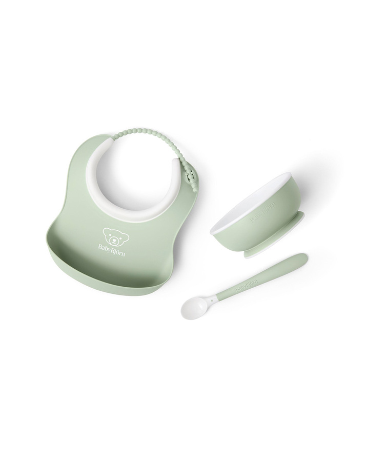 Coffret repas 3 pi&egrave;ces Coloris vert pastel  Babybj&ouml;rn