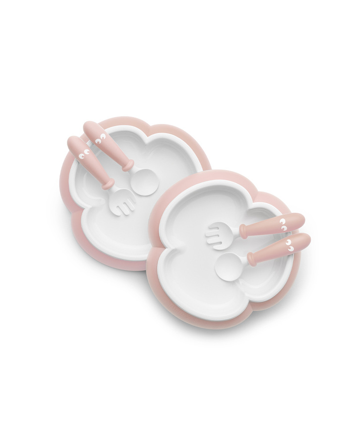 Lot de 2 assiettes et couverts Coloris rose pastel Babybjörn