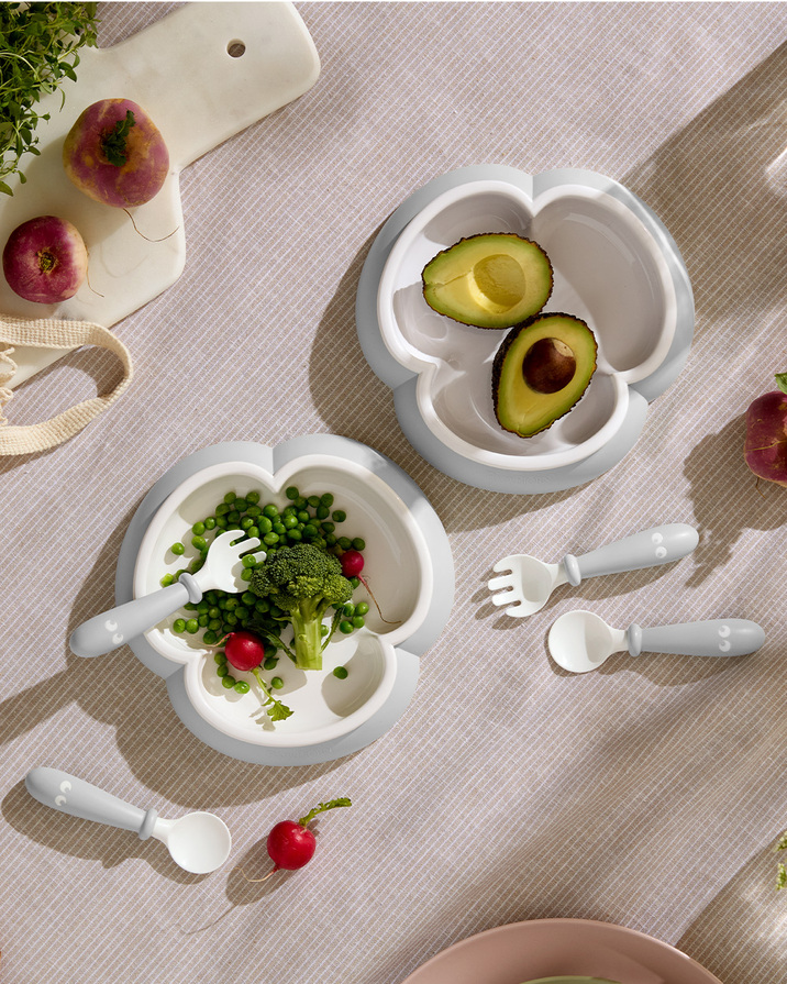 Lot de 2 assiettes et couverts Coloris gris Babybjörn