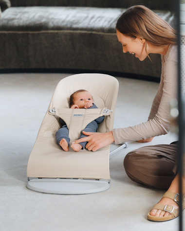 Transat Balance Soft jersey tiss&eacute; Coloris beige clair  Babybj&ouml;rn