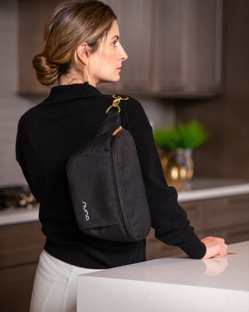 Sac à bandoulière pour poussette Coloris caviar Nuna