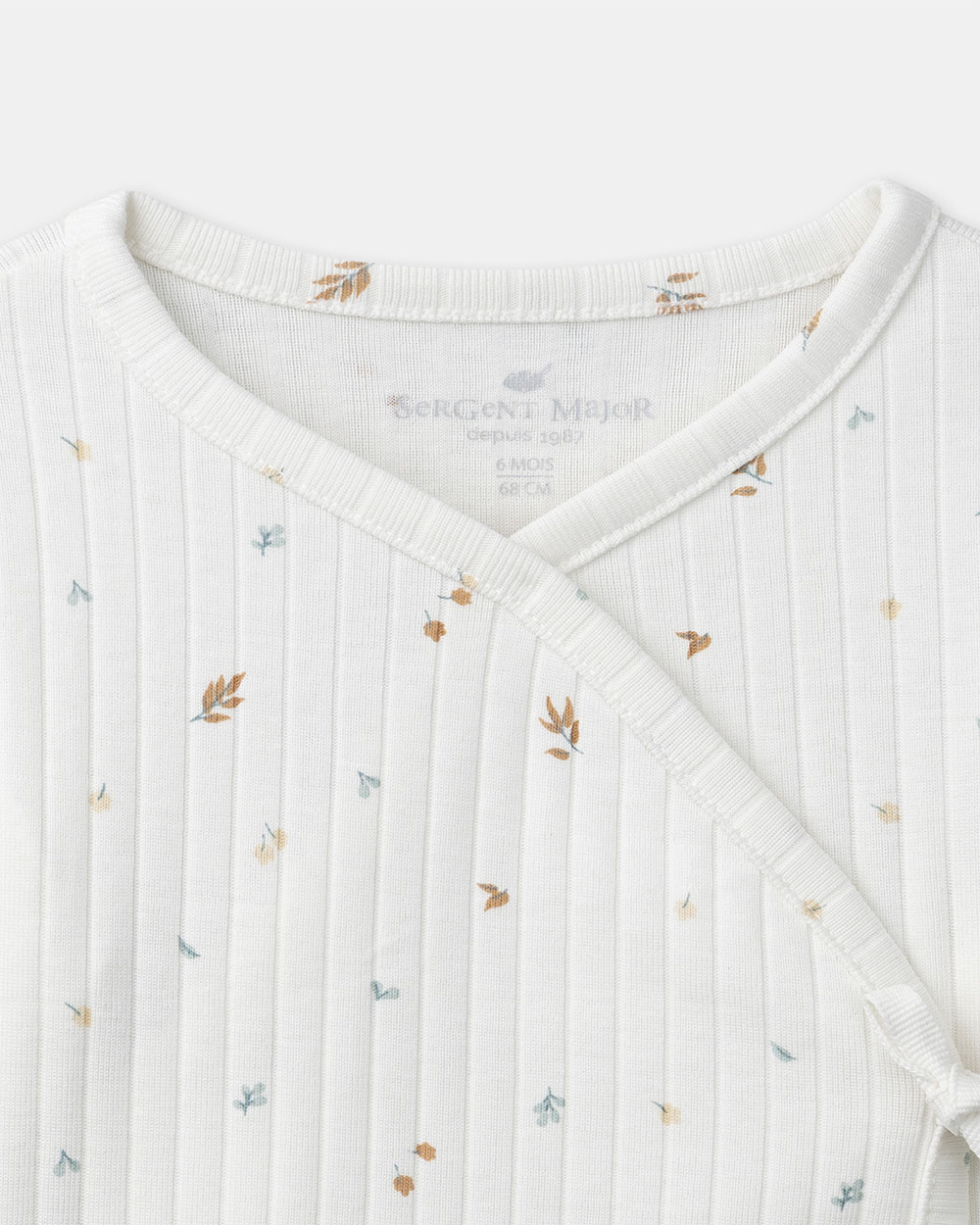 Ensemble haut, pantalon et bonnet imprimé feuillage Coloris écru Sergent Major