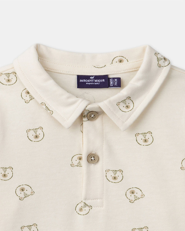 Polo imprimé ours Coloris écru Sergent Major
