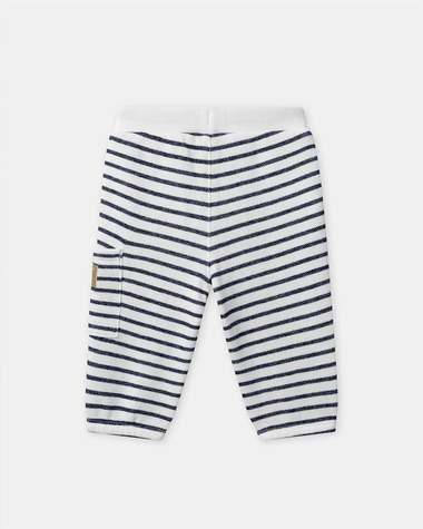 Jogging &agrave; rayures avec cordon Coloris bleu marine  Sergent Major