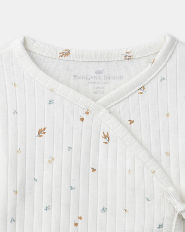 Ensemble haut, pantalon et bonnet imprim&eacute; feuillage Coloris &eacute;cru  Sergent Major