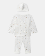 Ensemble haut, pantalon et bonnet imprimé feuillage Coloris écru Sergent Major