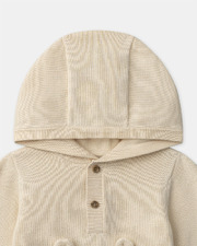 Pull &agrave; capuche motif animal Coloris beige  Sergent Major