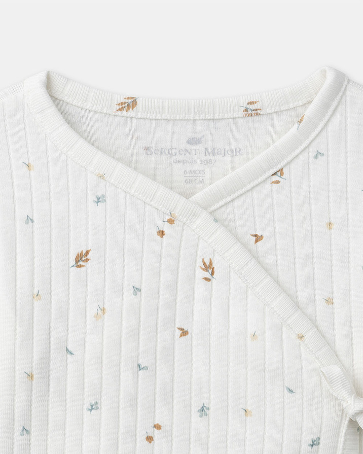 Ensemble haut, pantalon et bonnet imprimé feuillage Coloris écru Sergent Major