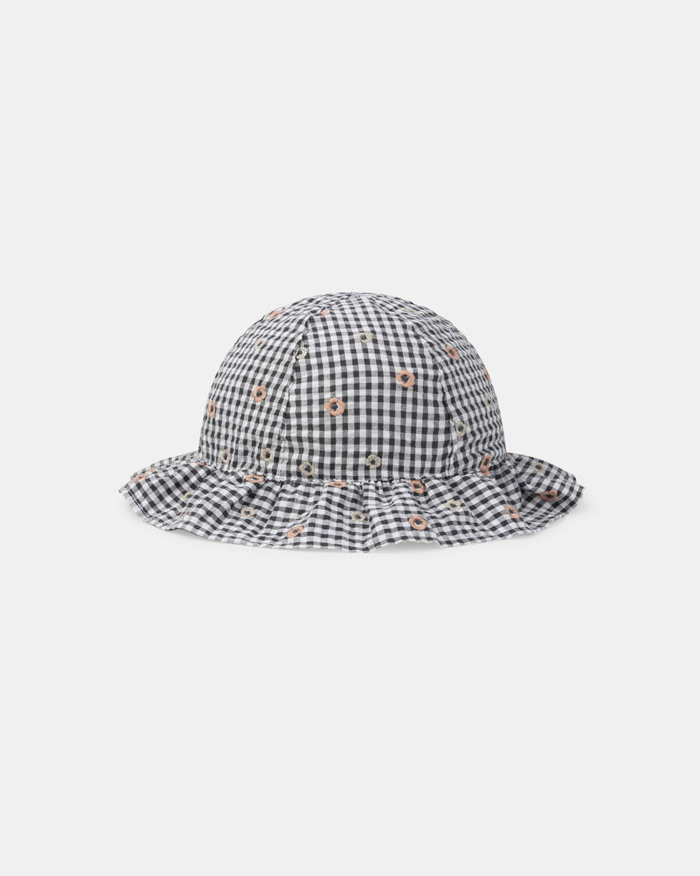 Chapeau vichy broderies fleuries Coloris gris  Sergent Major