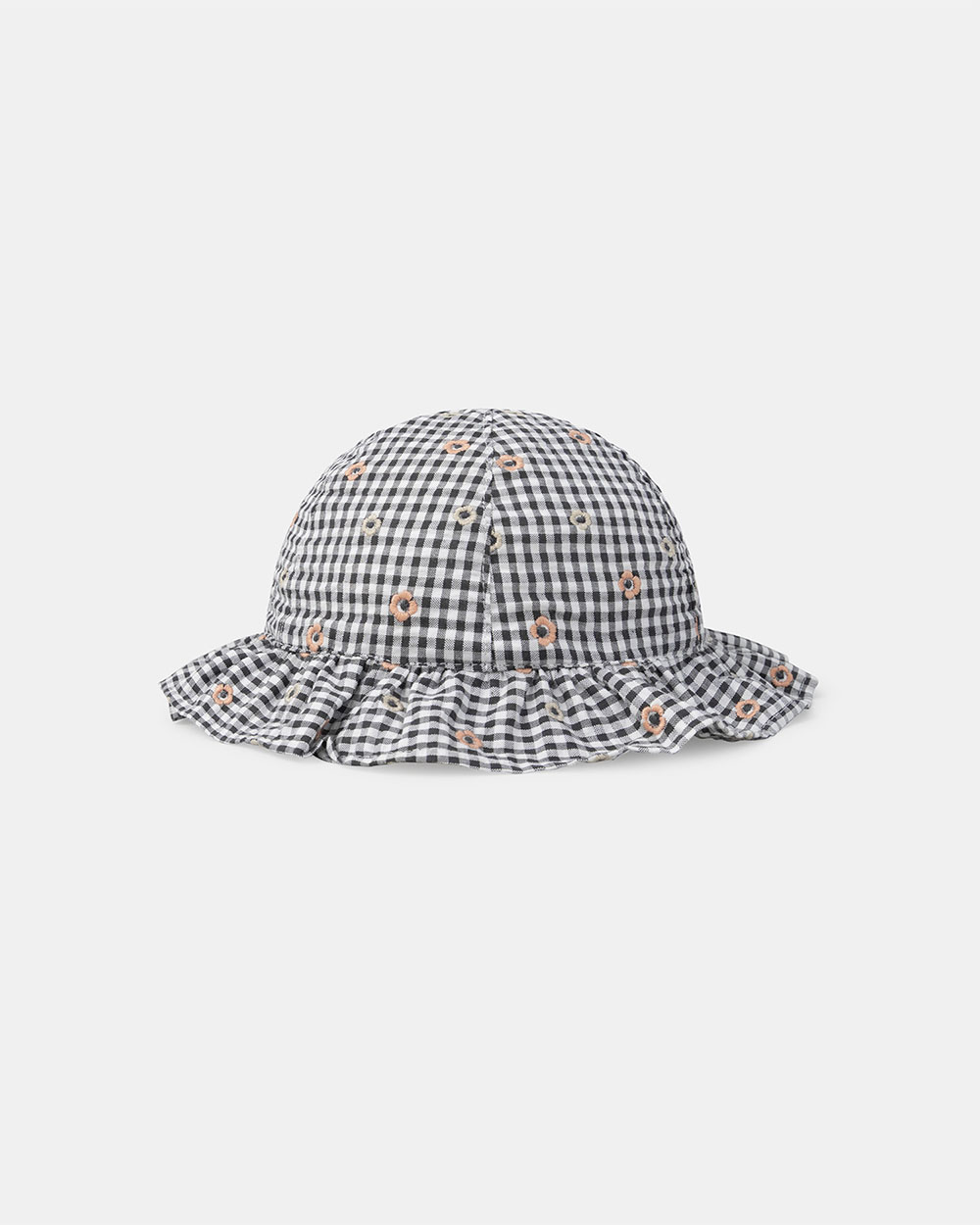 Chapeau vichy broderies fleuries Coloris gris  Sergent Major