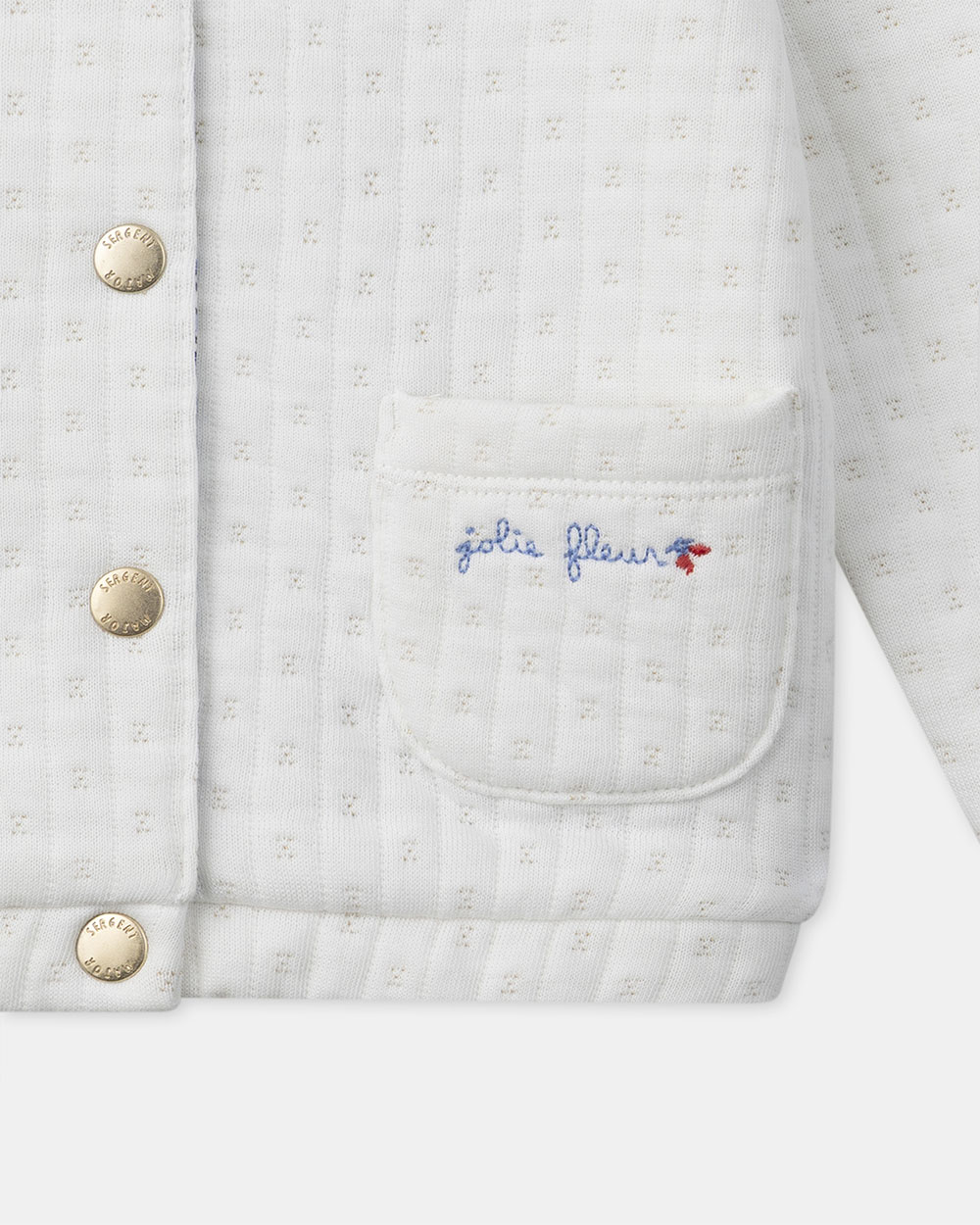 Cardigan &eacute;cru petite fleur Coloris &eacute;cru  Sergent Major