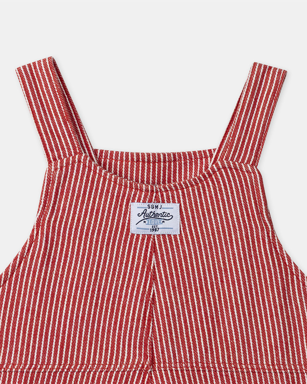 Salopette &agrave; rayures avec poches Coloris rouge  Sergent Major
