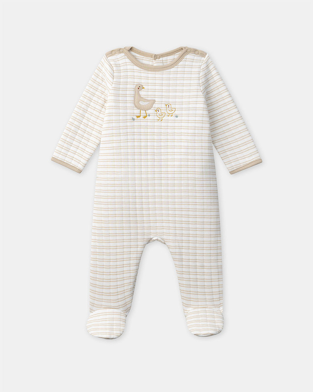 Grenouillère à broderies oies Coloris beige Sergent Major