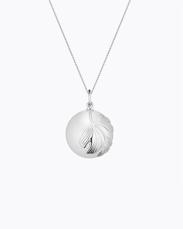 Bola de grossesse Ginkgo Coloris Argent sur chaine Ilado