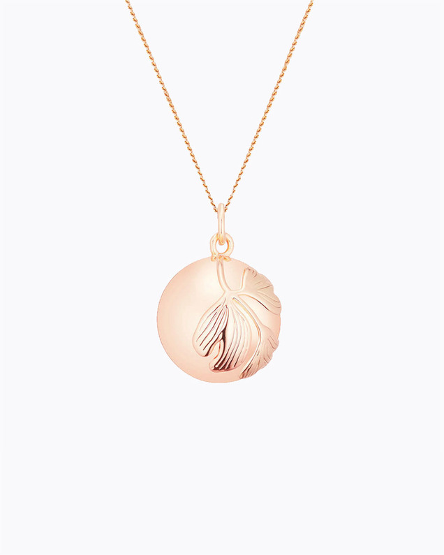 Bola de grossesse Ginkgo Coloris Or rose sur chaine Ilado