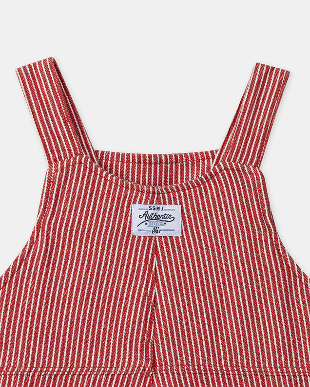 Salopette à rayures avec poches Coloris rouge Sergent Major