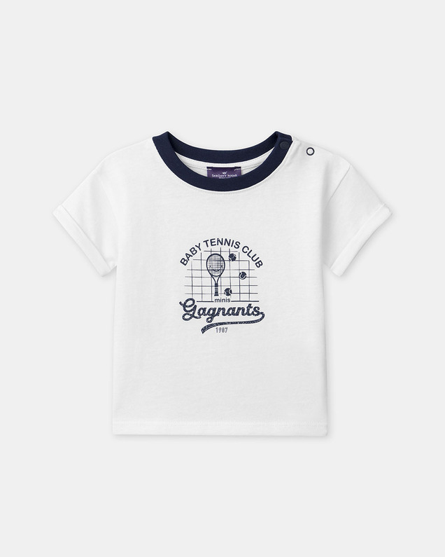 T-shirt manches courtes à motif tennis Coloris écru Sergent Major