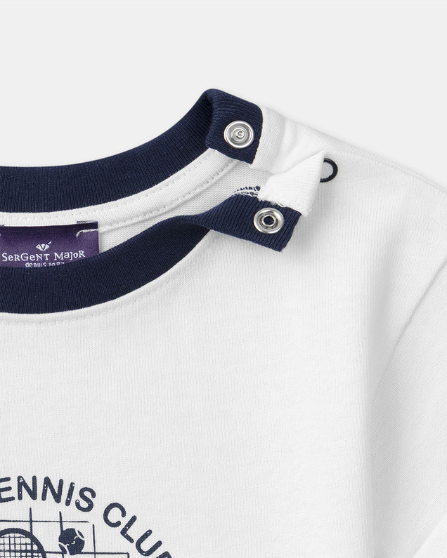 T-shirt manches courtes à motif tennis Coloris écru Sergent Major