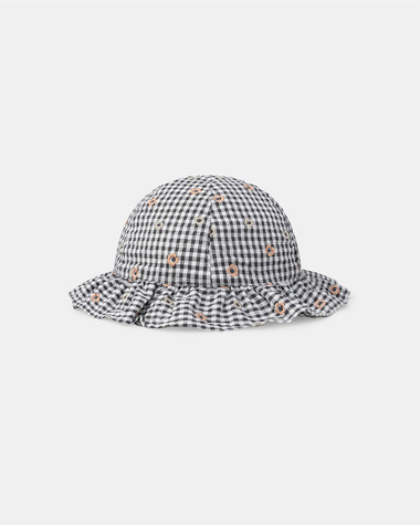 Chapeau vichy broderies fleuries Coloris gris  Sergent Major