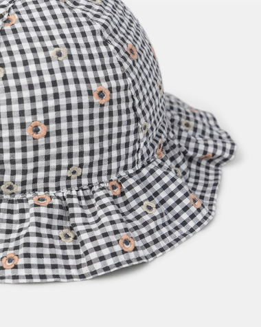 Chapeau vichy broderies fleuries Coloris gris  Sergent Major