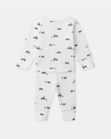 Pyjama &eacute;volutif imprim&eacute; tracteurs Coloris &eacute;cru  Sergent Major