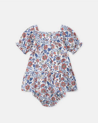 Robe smock&eacute;e imprim&eacute; fleuri Coloris bleu  Sergent Major
