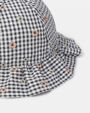 Chapeau vichy broderies fleuries Coloris gris  Sergent Major