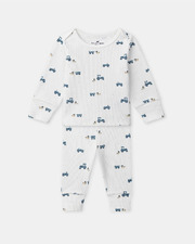 Pyjama &eacute;volutif imprim&eacute; tracteurs Coloris &eacute;cru  Sergent Major