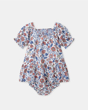 Robe smock&eacute;e imprim&eacute; fleuri Coloris bleu  Sergent Major