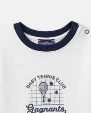 T-shirt manches courtes &agrave; motif tennis Coloris &eacute;cru  Sergent Major