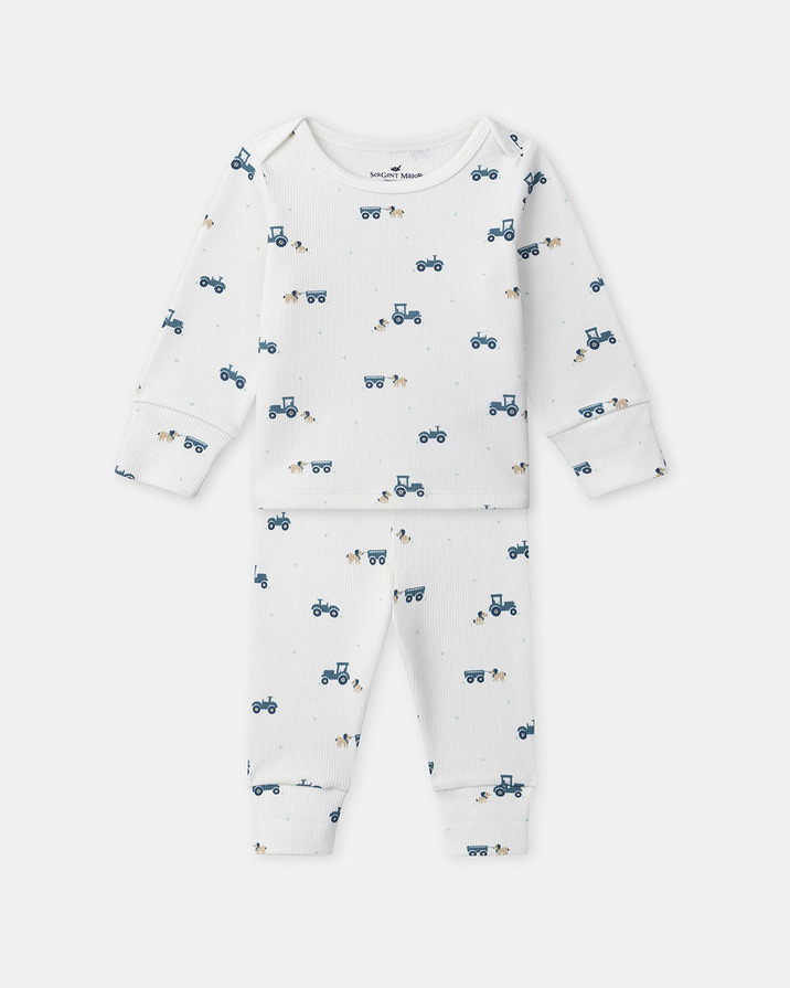 Pyjama &eacute;volutif imprim&eacute; tracteurs Coloris &eacute;cru  Sergent Major