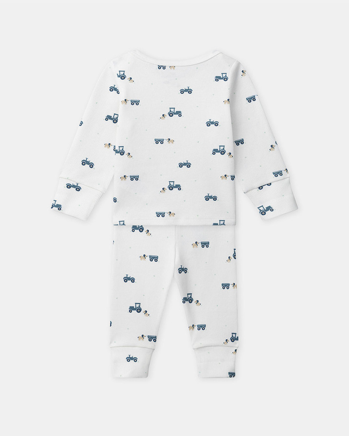 Pyjama &eacute;volutif imprim&eacute; tracteurs Coloris &eacute;cru  Sergent Major