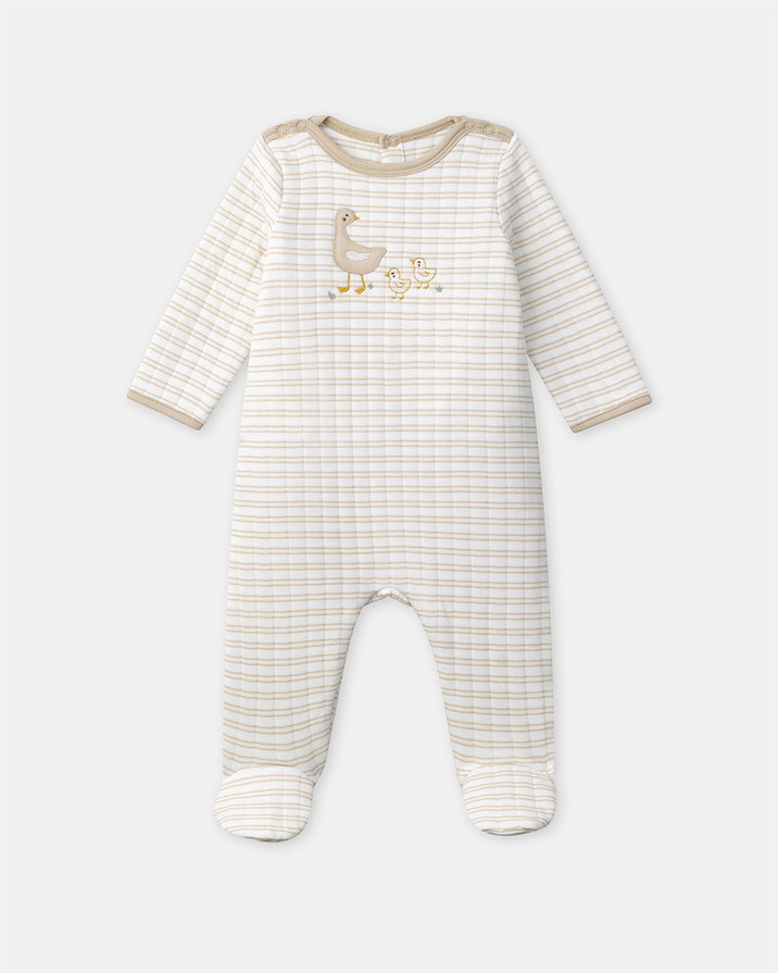 Grenouillère à broderies oies Coloris beige Sergent Major