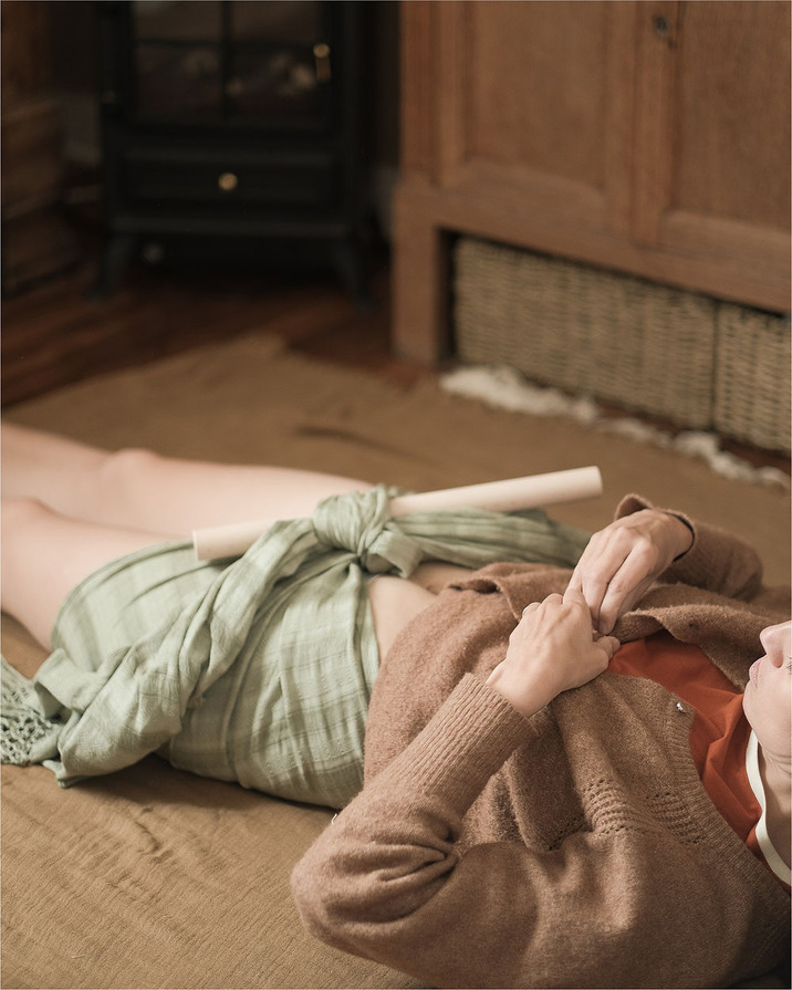 Châle Rebozo Couleur Argile Ilado