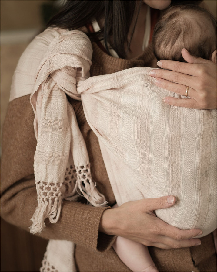 Châle Rebozo Couleur Rose poudré Ilado