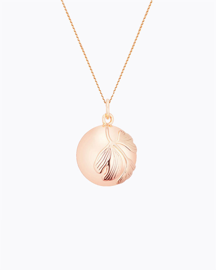 Bola de grossesse Ginkgo Coloris Or rose sur chaine Ilado