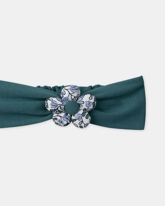 Bandeau avec fleur 3D Coloris bleu canard Sergent Major