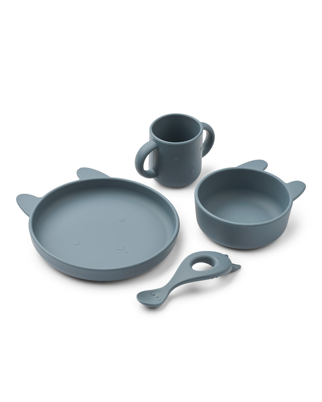 Coffret repas en silicone Vivi Lapin coloris whale blue Liewood