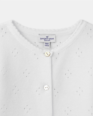 Cardigan en maille ajour&eacute;e Coloris &eacute;cru  Sergent Major
