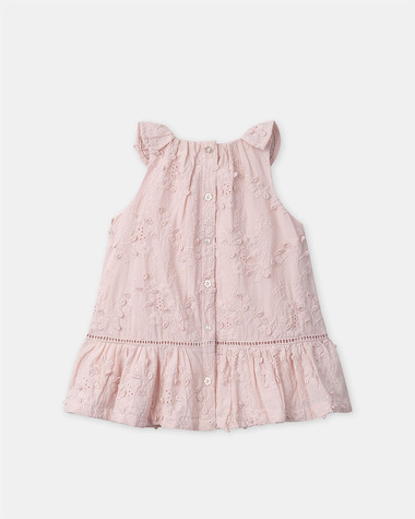 Robe &agrave; broderies florales Coloris rose  Sergent Major
