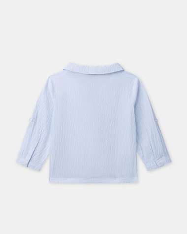 Chemise ray&eacute;e &agrave; manches retroussables Coloris bleu  Sergent Major