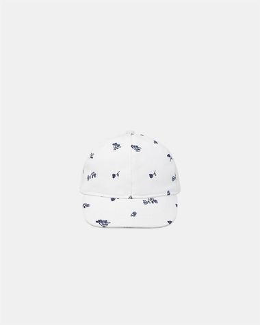 Casquette imprim&eacute; fleuri Coloris &eacute;cru  Sergent Major