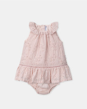Robe &agrave; broderies florales Coloris rose  Sergent Major